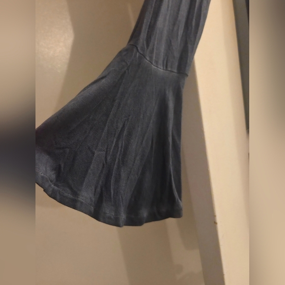 POL Long Sleeve Dress in A Bluish Gray with Embroidered Details & Flutter Wrists - Picture 5 of 7